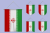 دانلود ست وکتور پرچم ایران آویزان شده با تنوع بافت و شکل بصورت عمودی لایه باز 